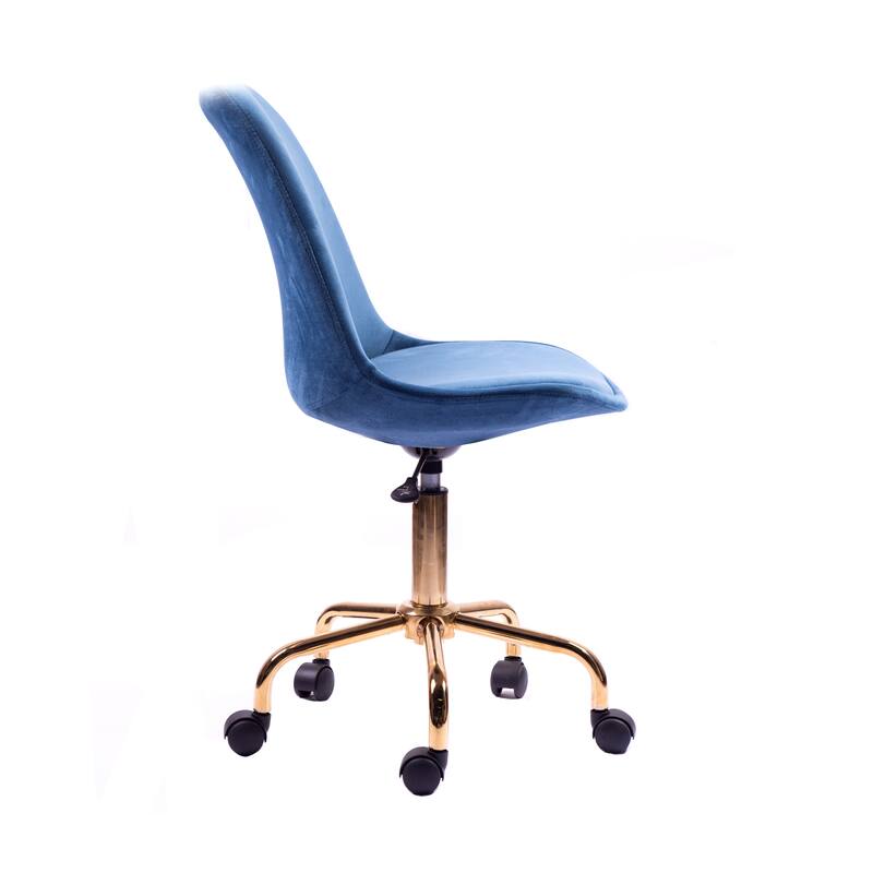 Porthos Home Ally Velvet Office Chair Gold Chrome Legs Gaslift Seat