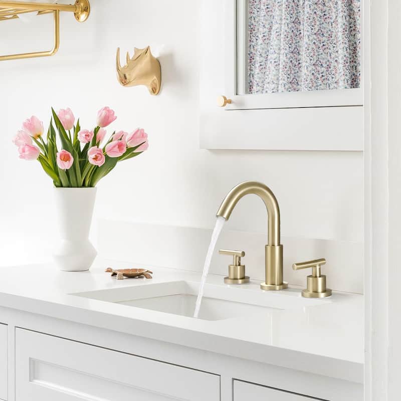 Rbrohant Widespread Faucet 2-handle Bathroom Faucet - Brushed Gold