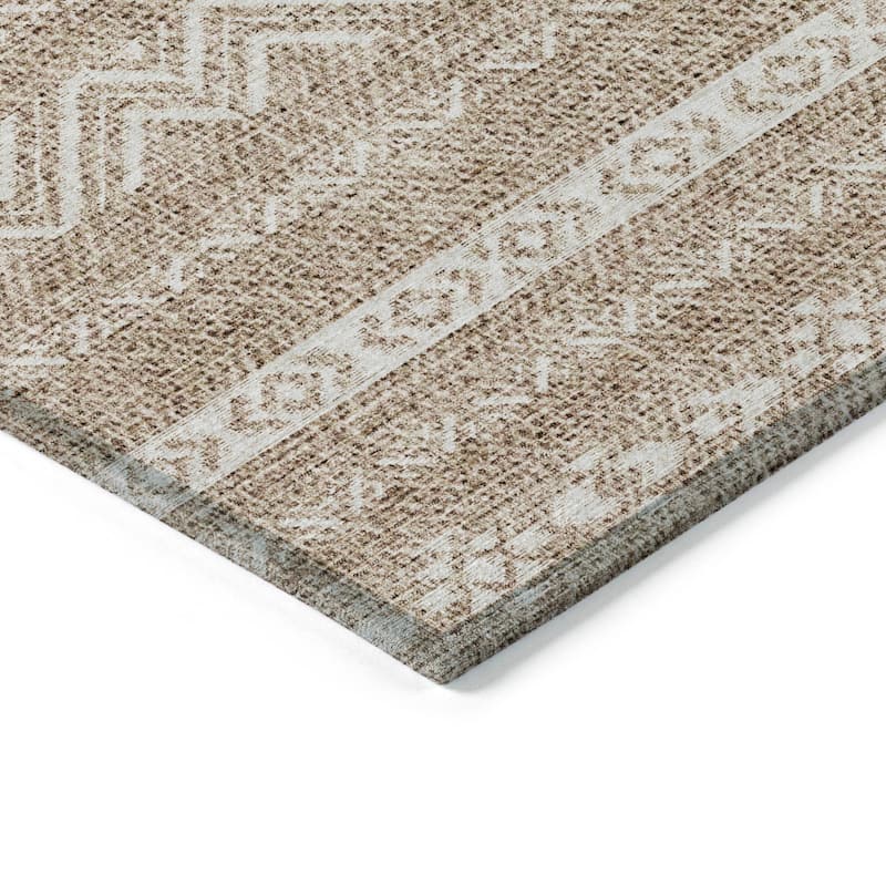 Machine Washable Indoor/ Outdoor Chantille Boho Stripes Rug