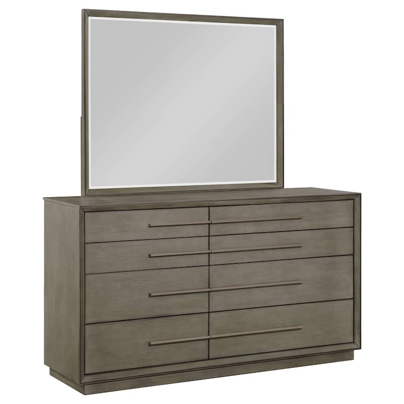 Durango 8-drawer Dresser Taupe Oak - Dresser with Mirror