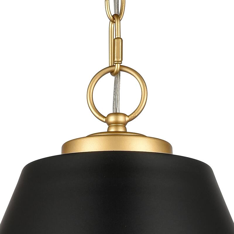 Elk Home Vellus Matte Black With Black Metal Shade 3 Light Pendant