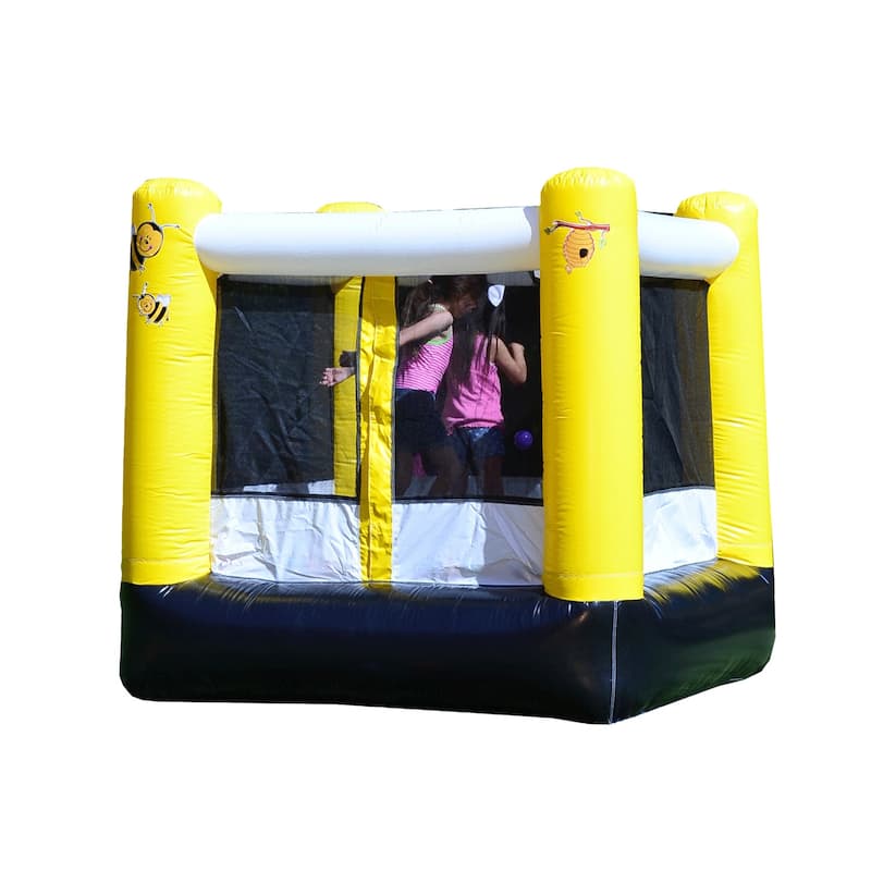 HeroKiddo Busy Bee Inflatable Bounce House for Kids & Toddlers (with Air Blower), Outdoor Indoor Play Bouncy Jumper