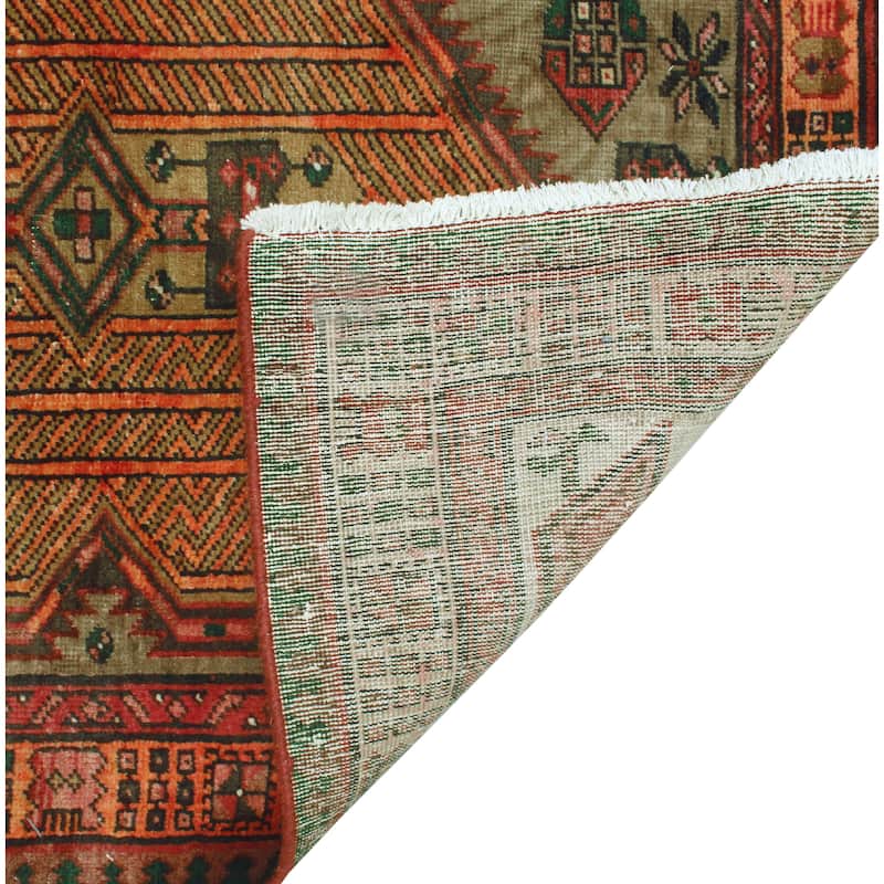 Fine Vintage Distressed Ardine Brown/Orange Runner - 3'5" x 6'6"