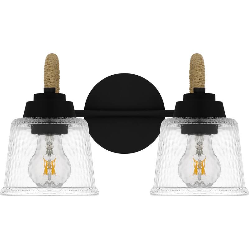 Seabreeze 2-Light Matte Black Bath Light