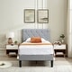 preview thumbnail 16 of 65, VECELO Upholstered Kids Bed Frame with Diamond Tufted Headoard,Twin Size Bed Set of 2