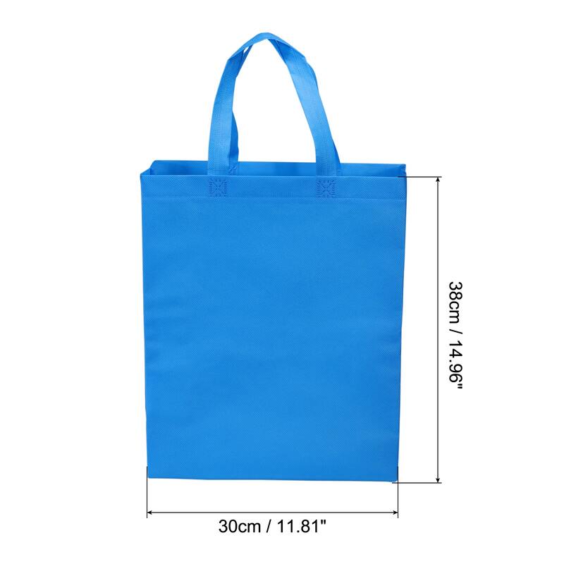 38x30cm Reusable Gift Bags 10Pcs Non-Woven Grocery Tote Bag for Travel