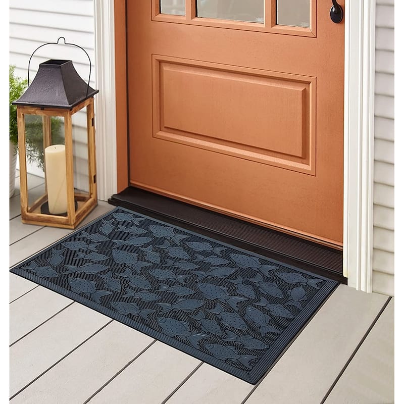 A1HC Rubber Pin Indoor Outdoor Entrance Door Mat, Fun Designed Floor Mat