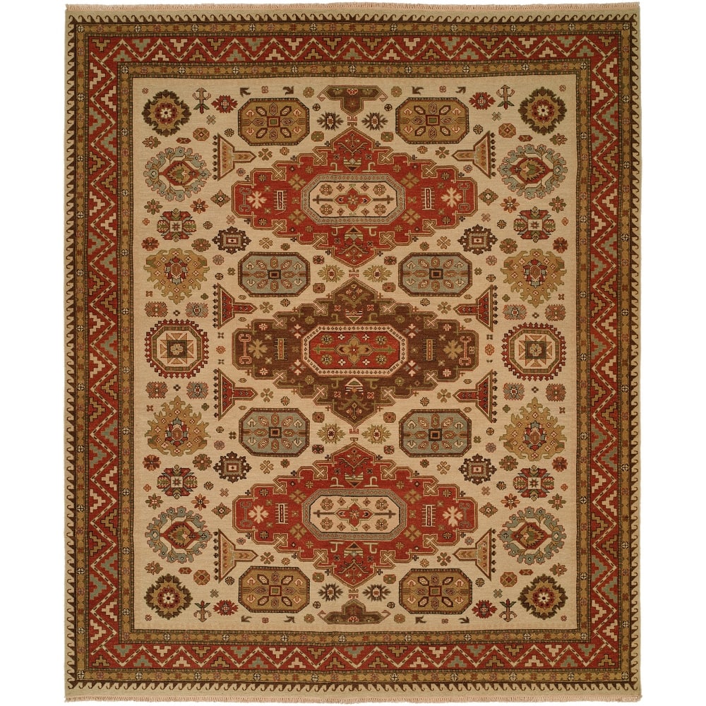 Traditional Multi-Colored Flatweave Wool Area Rug