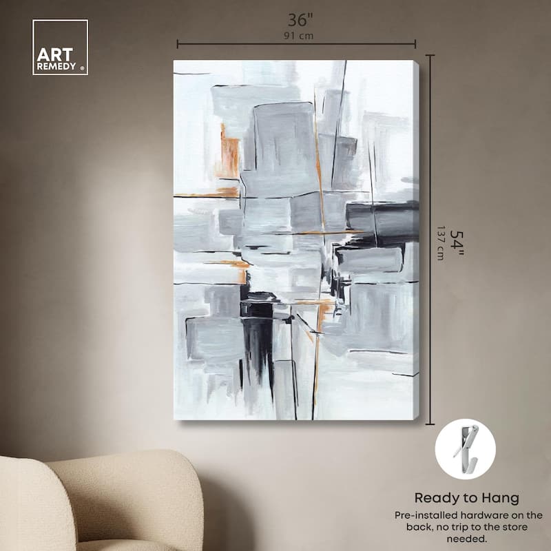 Elegant Grey Shades I Canvas by Art Remedy, Gallery Wrapped