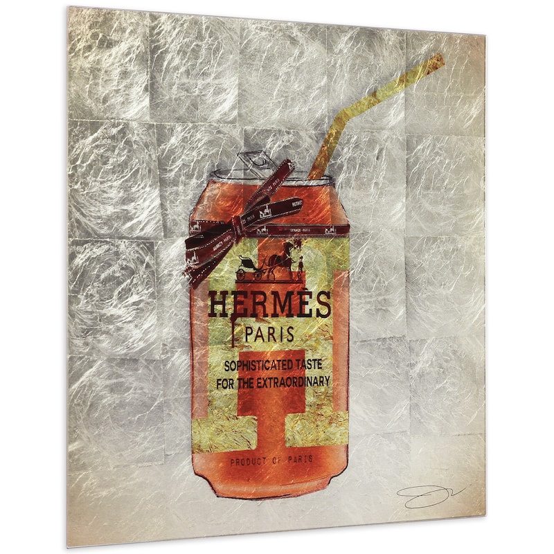 Fashion Drinks Reverse Printed Tempered Glass with Silver Leaf