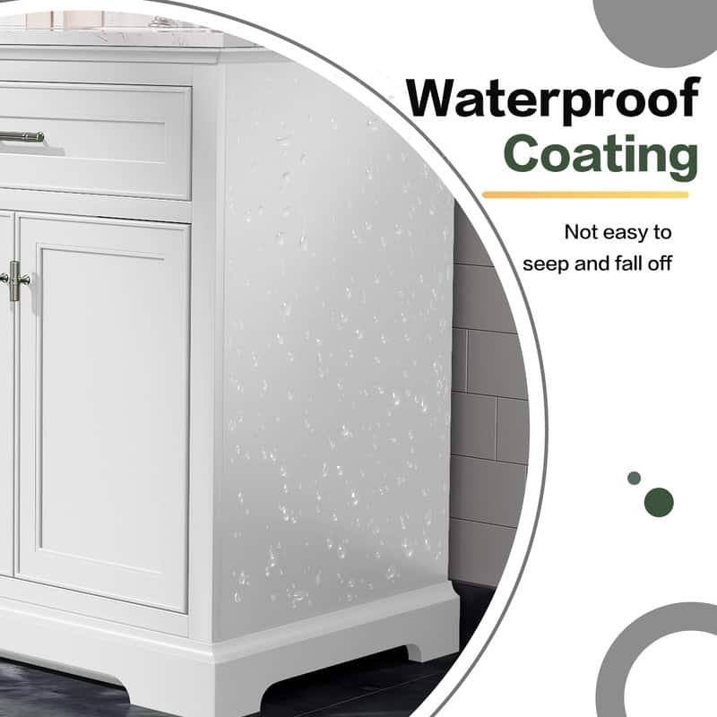 72-Inch Solid Wood Double Sink Bathroom Vanity – Modern Minimalist Design, Waterproof Finish, Soft-Close Drawers