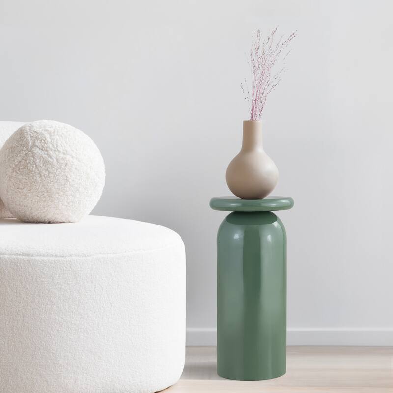 JONATHAN Y Oliver 22.75" Metal Sleek Cylinder Drink Table