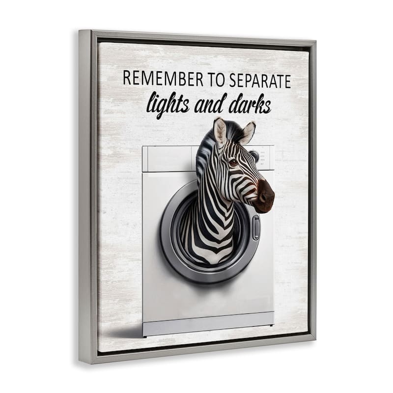 Stupell Separate Lights & Darks Laundry Framed Floater Canvas Wall Art Design By Lettered and Lined