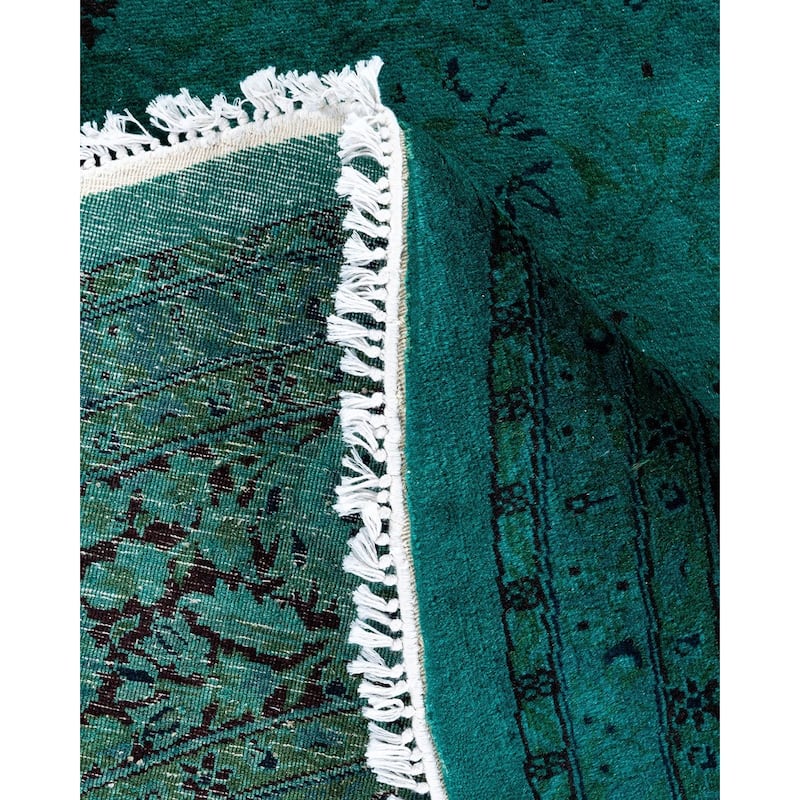 Fine Vibrance, One-of-a-Kind Hand-Knotted Area Rug - Green, 6' 1" x 6' 1" - 6' 1" x 6' 1"