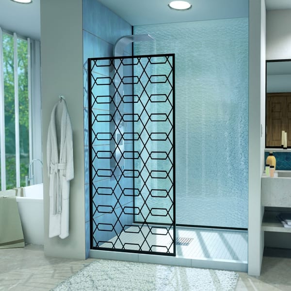 Dreamline Linea Maze 34 In W X 72 In H Single Panel Shower Door Open Entry Design 34 W Overstock 28022880