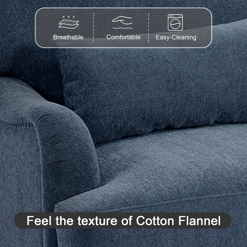 Oversized Accent Chair Chenille Upholstered Armchair With Rivets