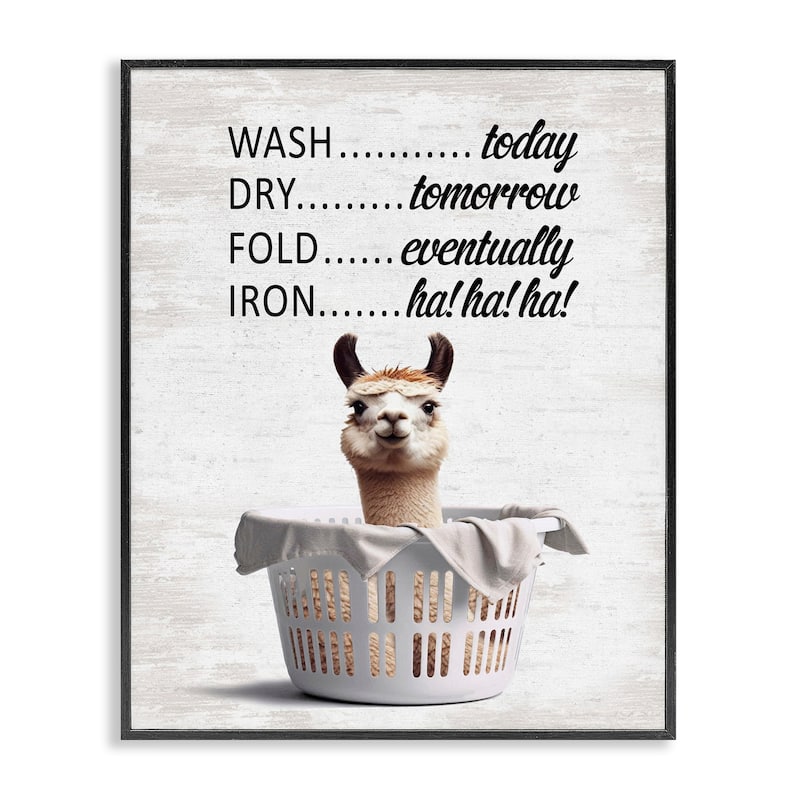 Stupell Funny Laundry Timing Framed Giclee Art Design By Lettered and Lined - 24 x 30 - Black