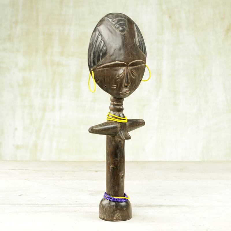 Novica Handmade Mansa Woman Wood Fertility Doll