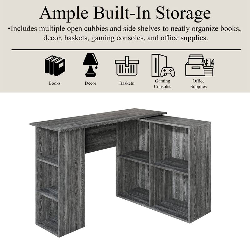 CraftPorch Elegance L-Shape Writing Desk with Cabinet