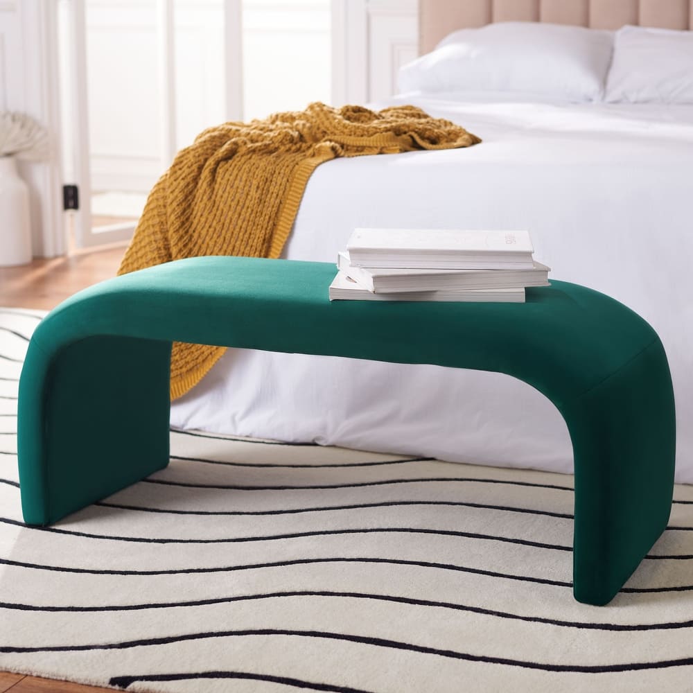 SAFAVIEH Margarett Modern Minimalist Glam Bench - 45" W x 18" D x 19" H - 45"W x 18"D x 19"H