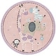 preview thumbnail 44 of 68, SAFAVIEH Carousel Kids Miharu Animal Rug 6'7" Round - Blush Pink