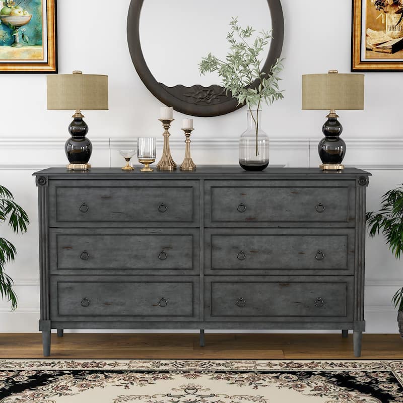 Joneigh Traditional 60-inch Wide 6-Drawer Double Dresser by Furniture of America