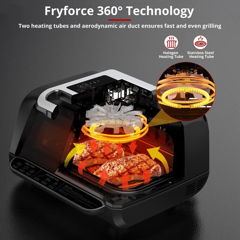 7-in-1 4-Quart Smokeless Indoor Grill Air Fryer Combo - N/A