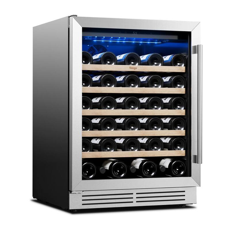 Yeego 23.4 in.52-Bottle Single Zone Wine Cooler Refrigerator Fridge with Built-In/Freestanding Design