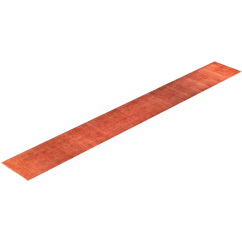Contemporary Overdyed Wool Hand Knotted Runner - 2' 7" x 20' 10"