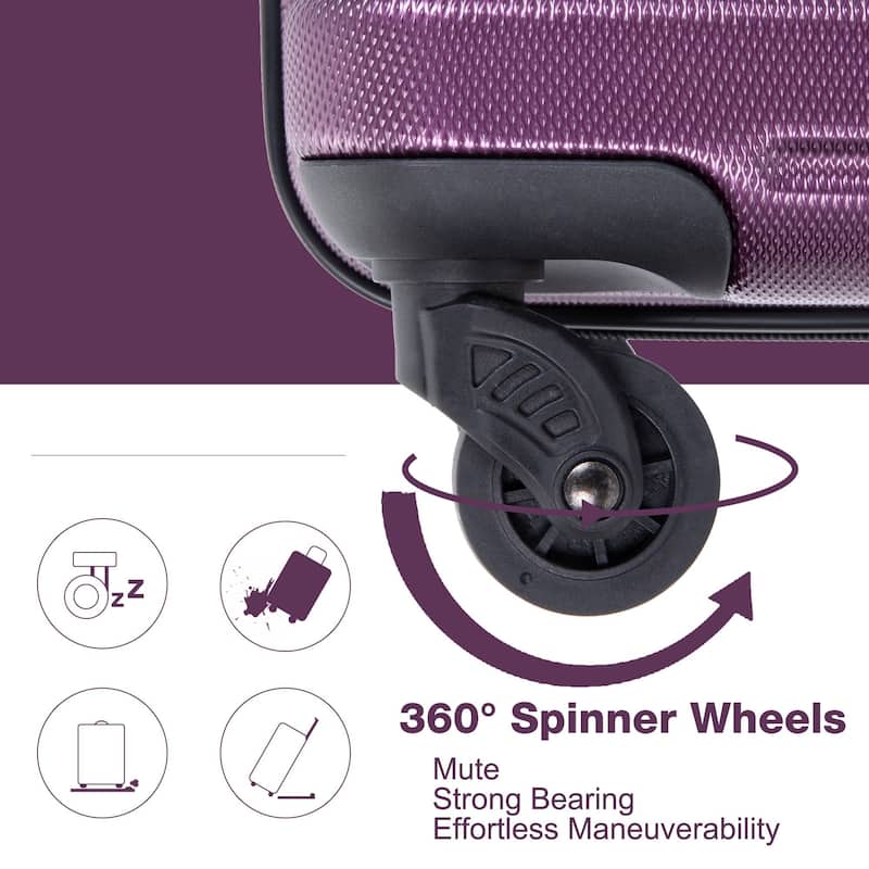 3-Piece Lightweight Luggage Set with TSA Lock and Spinner Wheels