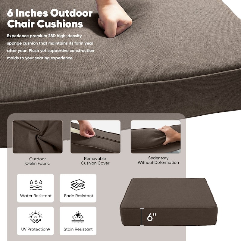 Pocassy 22"x24"x6" Inch Thick Cushions Indoor Outdoor Pillows Cushion
