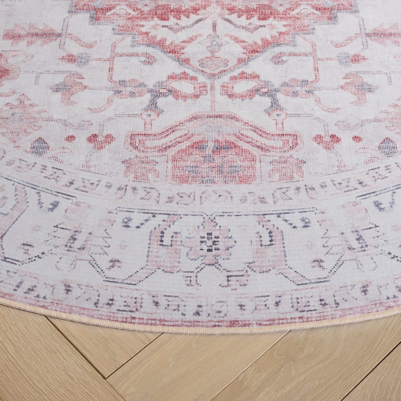 SAFAVIEH Tucson Machine Washable Slip Resistant Eloise Traditional Rug