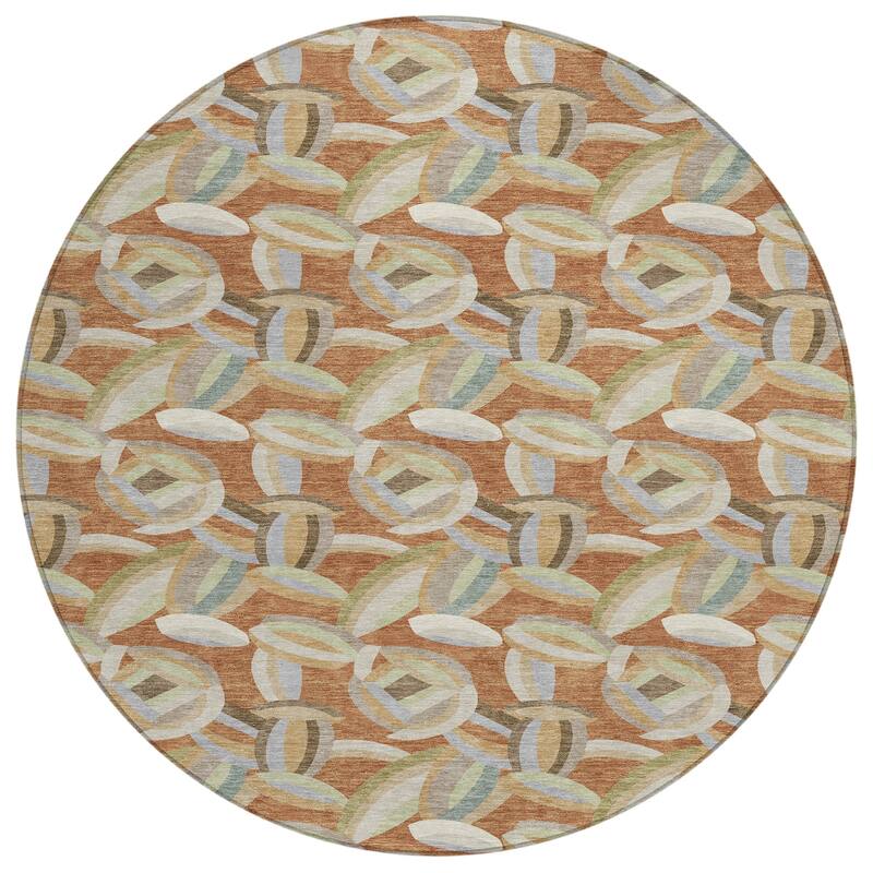 Machine Washable Indoor/ Outdoor Modern Heli Chantille Rug