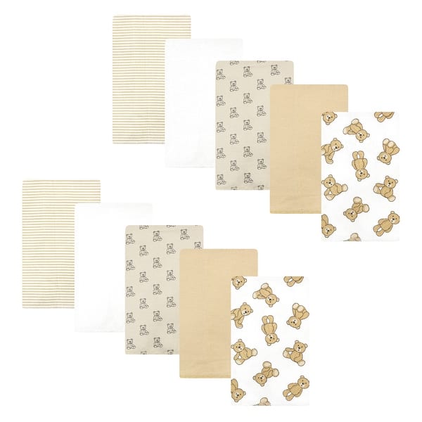 slide 1 of 1, Hudson Baby Cotton Flannel Burp Cloths, Teddy Bears 10 Pack, One Size - Teddy Bears 10 Pack - One Size One Size - Teddy Bears 10 Pack