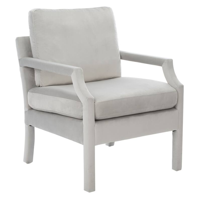 SAFAVIEH Genoa Upholstered Velvet Arm Chair - 25.8" W x 29.1" L x 35" H