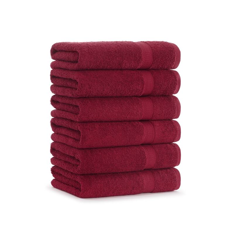 Arkwright True Color Towel Sets - Bath Towel - Set of 6 - Burgundy