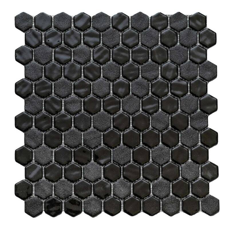 The Tile Life Eterna Hex 1x1 Glass Mosaic Floor & Backsplash Wall Tile