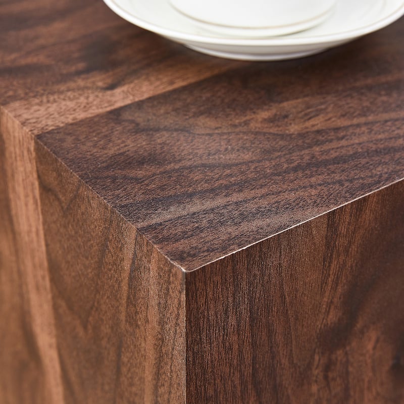 Roomfitters Cube MDF Coffee Table with Walnut Grain Finish, 12"x12"x20" Stylish Accent Table for Versatile Spaces