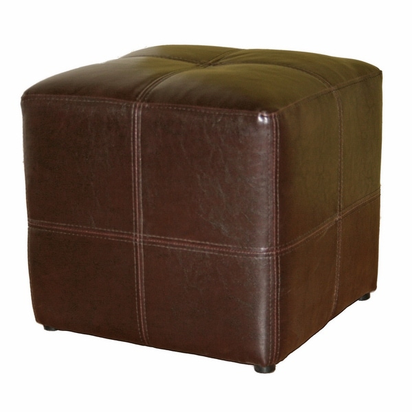 Carson Bonded Leather Upholstery Dark Brown Ottoman