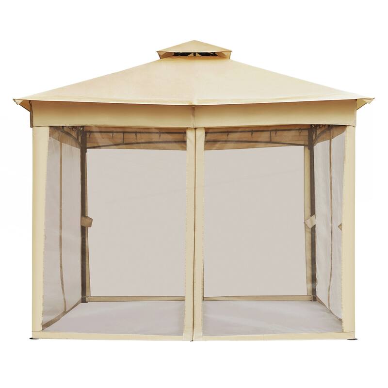 10x10 Outdoor Gazebo Tent with Double Roofs
