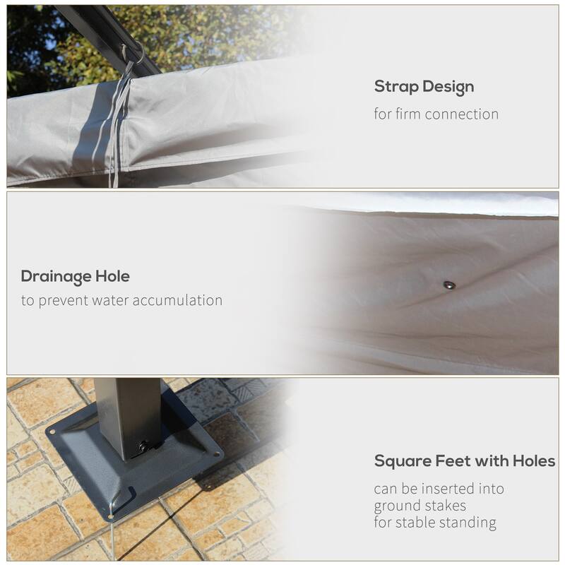 Outsunny 11.5' x 11.5' Retractable Pergola Canopy, Outdoor UV Protection & Sun Shade, Steel Frame