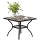 preview thumbnail 2 of 7, Outsunny Outdoor Dining Table for 4 People, 37" Square Patio Table with Umbrella Hole, Backyard, Deck, Gray
