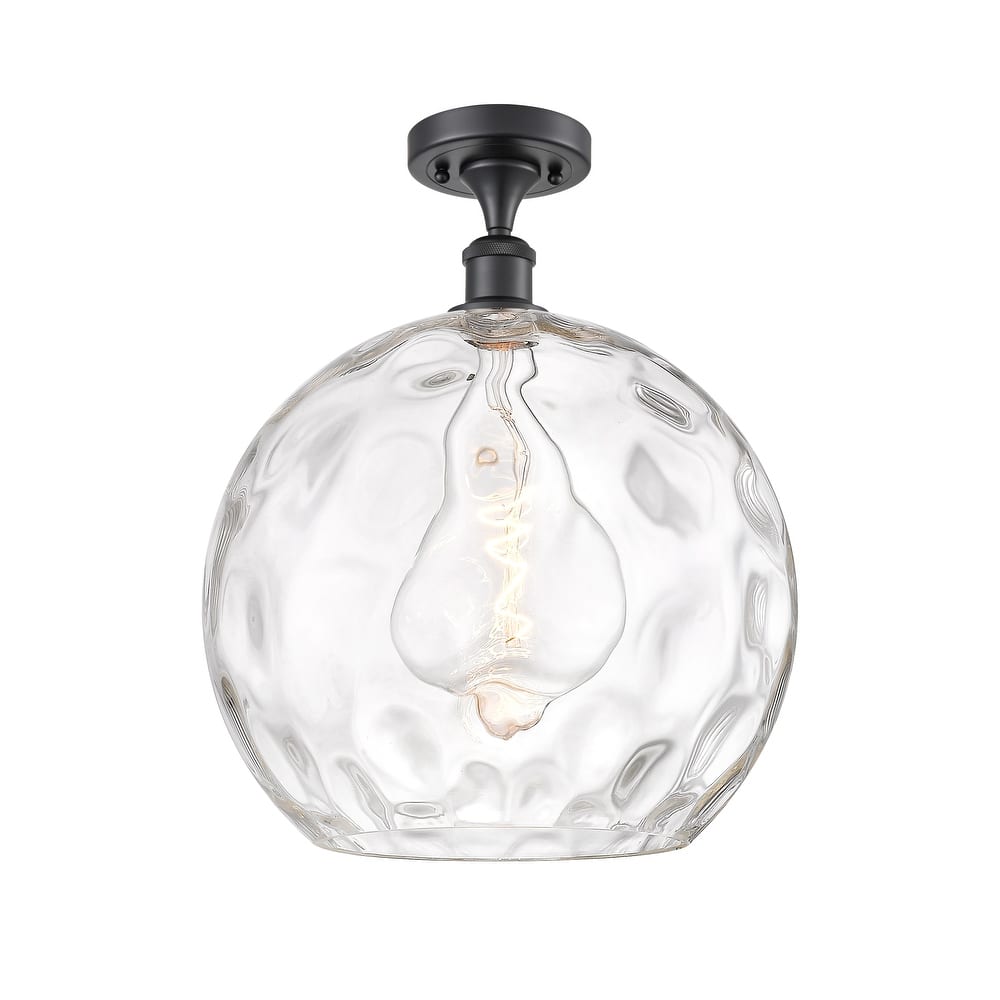 Innovations Lighting Athens Water Glass - 1 Light 14" Semi-Flush Mount