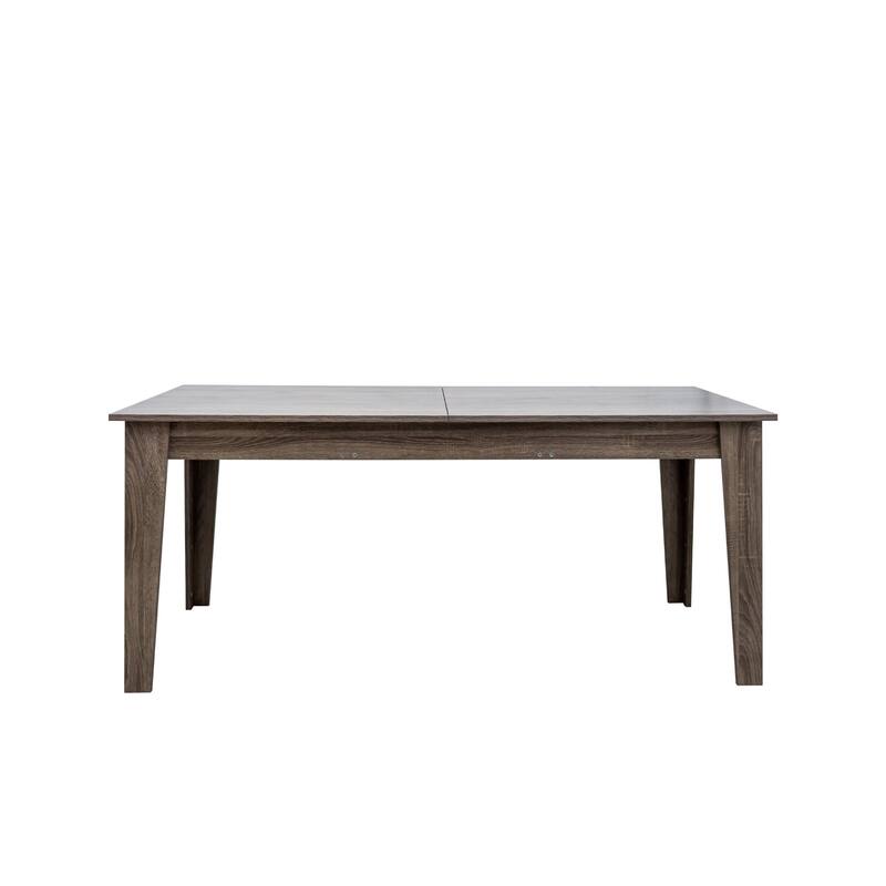 Roomfitters Large Extendable Dining Table, 106.3" Rectangular Kitchen Table for Family Dining or Office Meetings, Brown