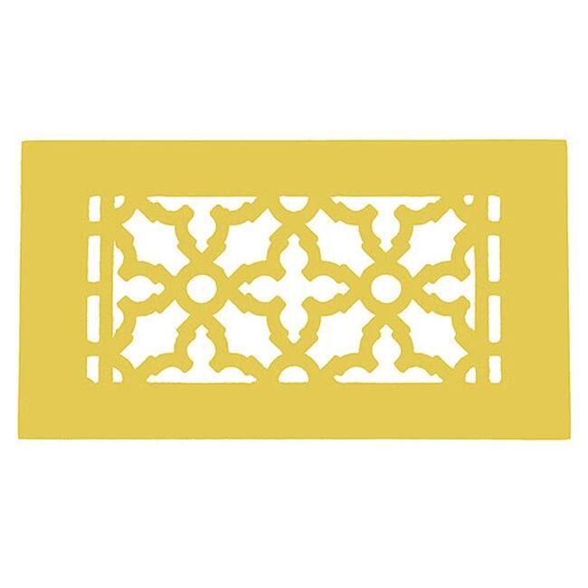 Reggio Registers Scroll Series 4" x 8" Grille with Mounting Holes - Sun Gold Aluminum