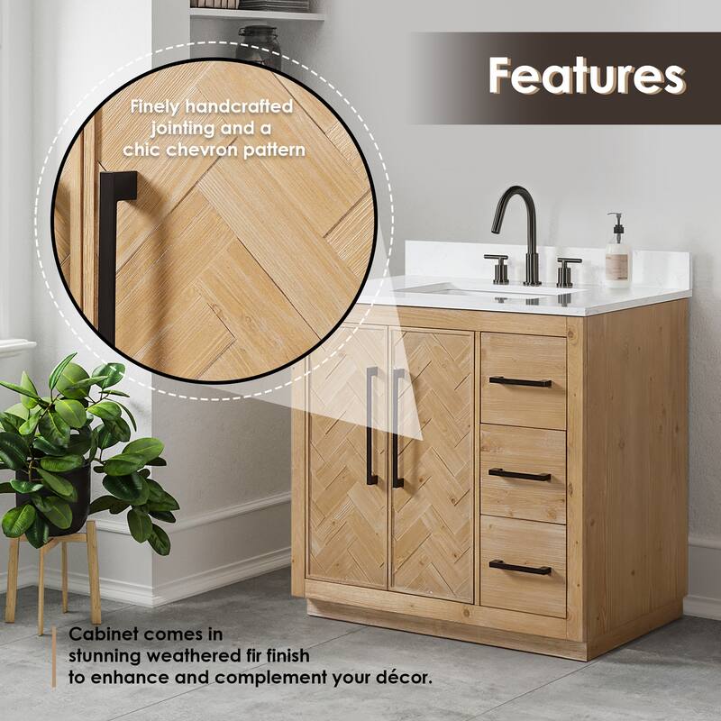 Altair Bellavia Bath Vanity in Weathered Fir with Mirror