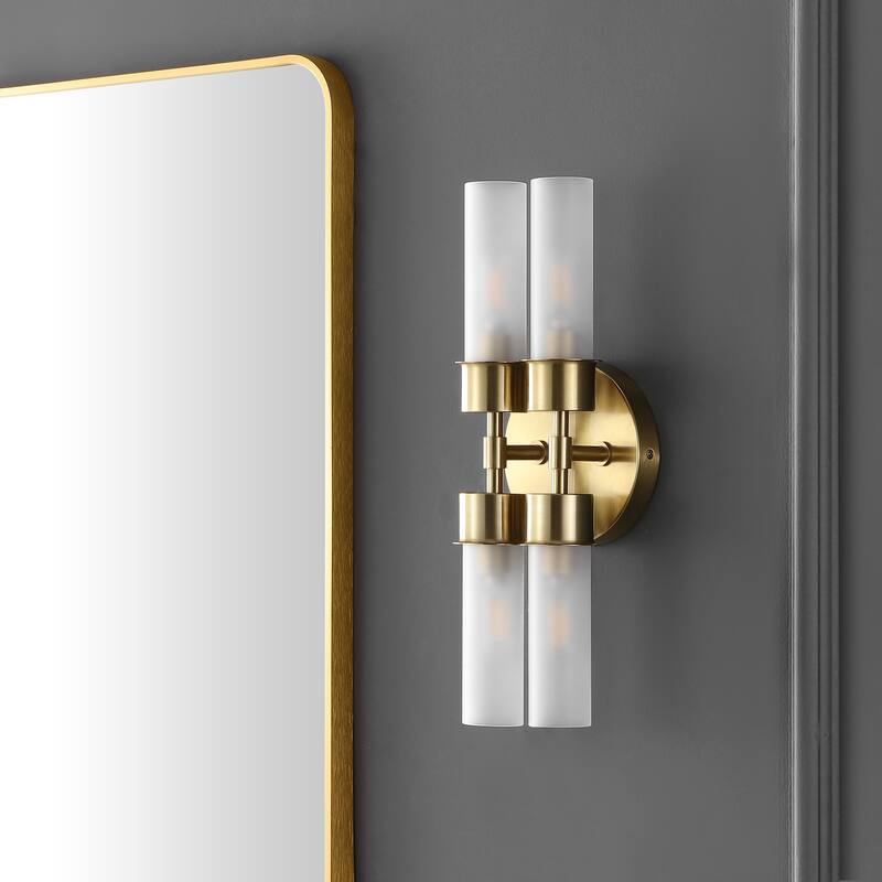 SAFAVIEH Lighting Amala Modern 4-Light 4-inch Wall Sconce (LED Bulbs Included) - 4.3 In. W x 6 In. D x 17 In. H - 4Wx6Dx17H