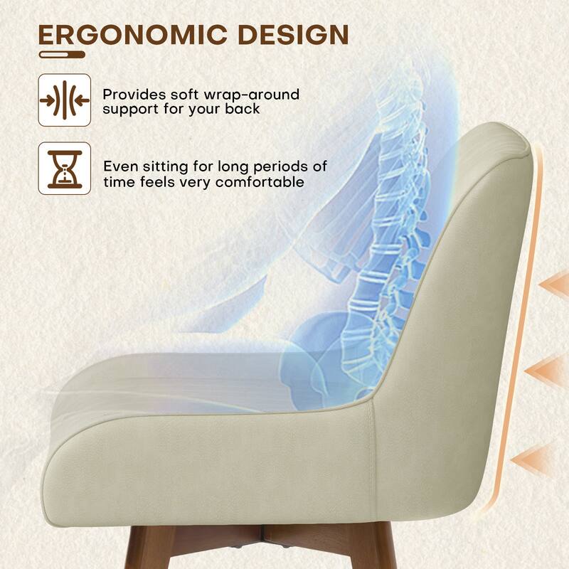 26" Faux Leather Upholstered Wood Swivel Counter Stool Set of 3 or 4 - 38.8"H x 20.5"W x 21.7"D