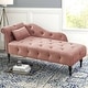 preview thumbnail 14 of 12, 60"W Velvet Chaise Lounge, Tufted with Pillow & Nailhead Decorate - 60.6W" x 27.5D" x 28.3"H