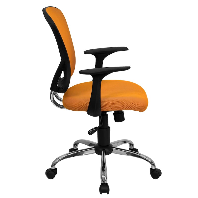 Mid-Back Mesh Swivel Task Office Chair with Chrome Base and Arms